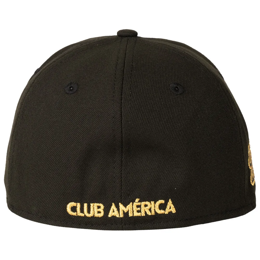 Club America New Era Gold Logo 59FIFTY Fitted Hat