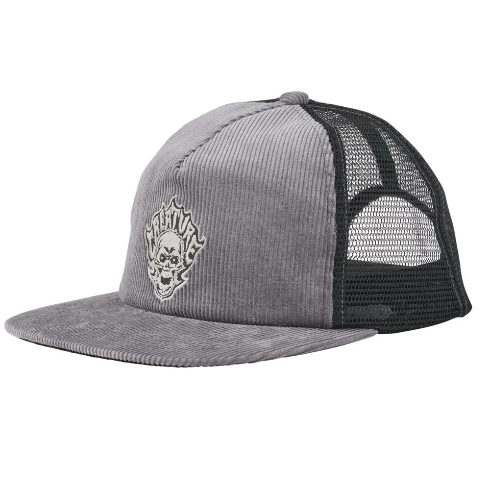 Creature Trucker Hat Bonehead Flame Grey