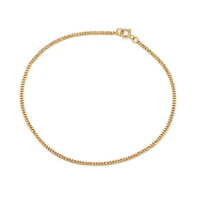 Curb Chain Anklet | Solid 14k Gold