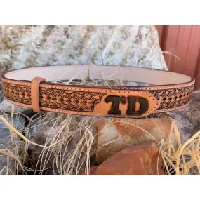 Custom Arrow basketweave Stamped belt