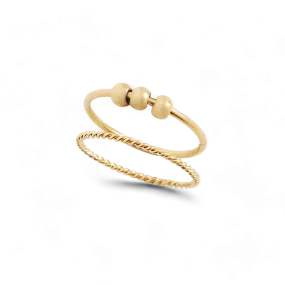 Dainty Stackable Beaded Fidget Ring Set