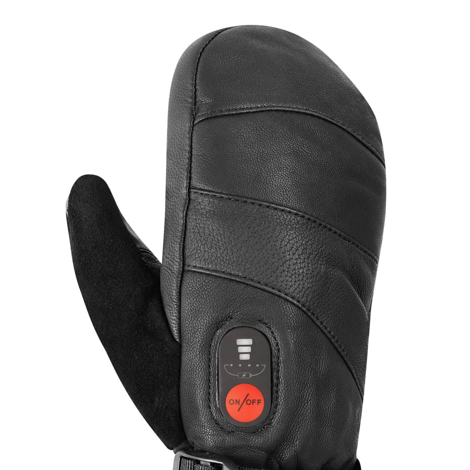 DAY WOLF Thick Heated Leather Gloves | Leather Hand Warming Mittens