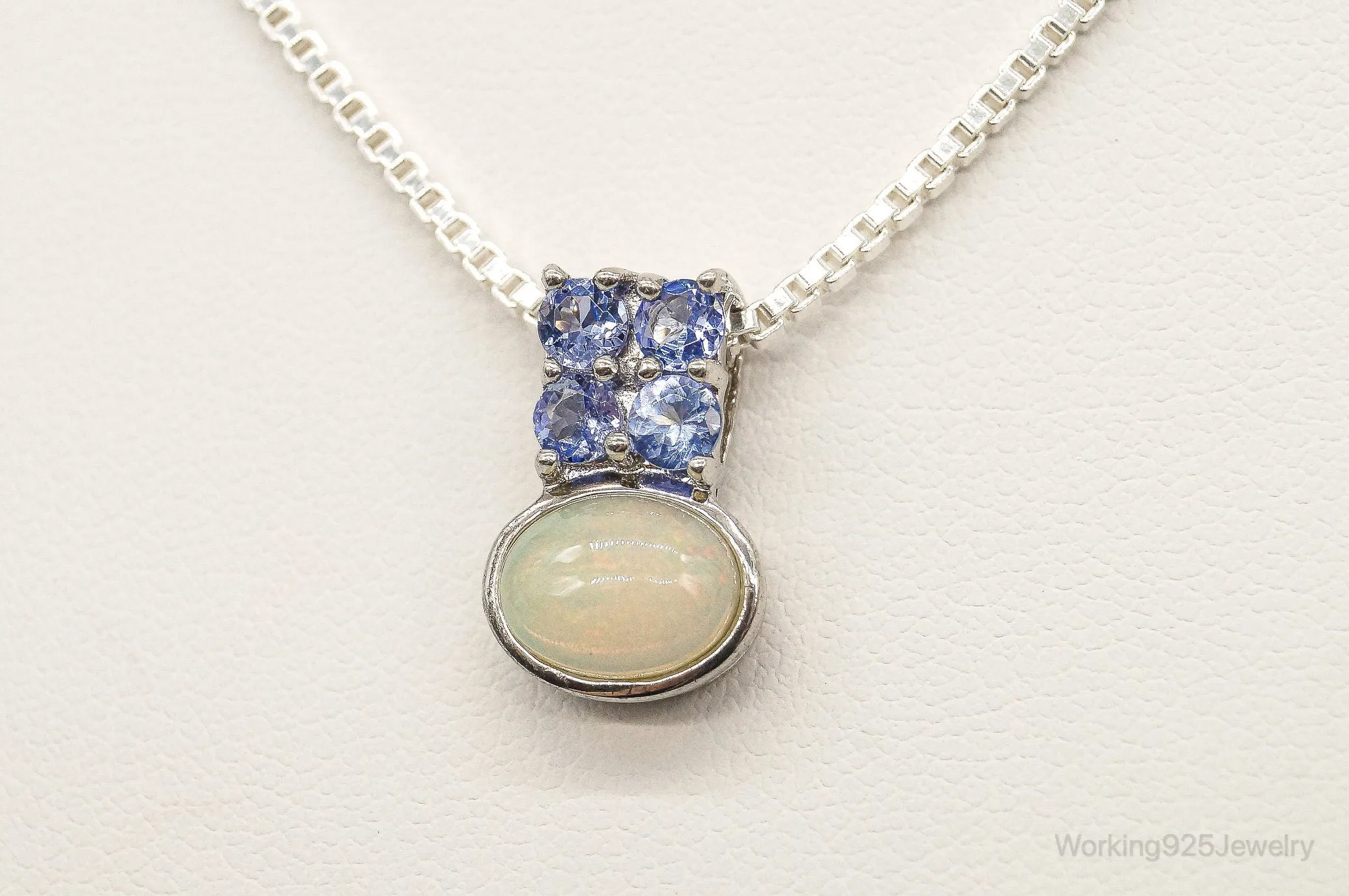 Designer HT Opal Iolite Sterling Silver Necklace