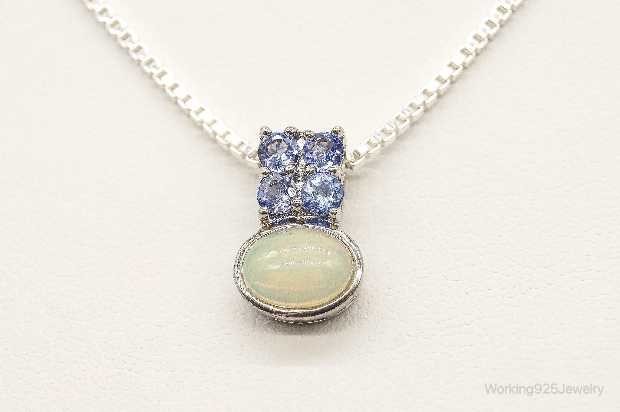 Designer HT Opal Iolite Sterling Silver Necklace