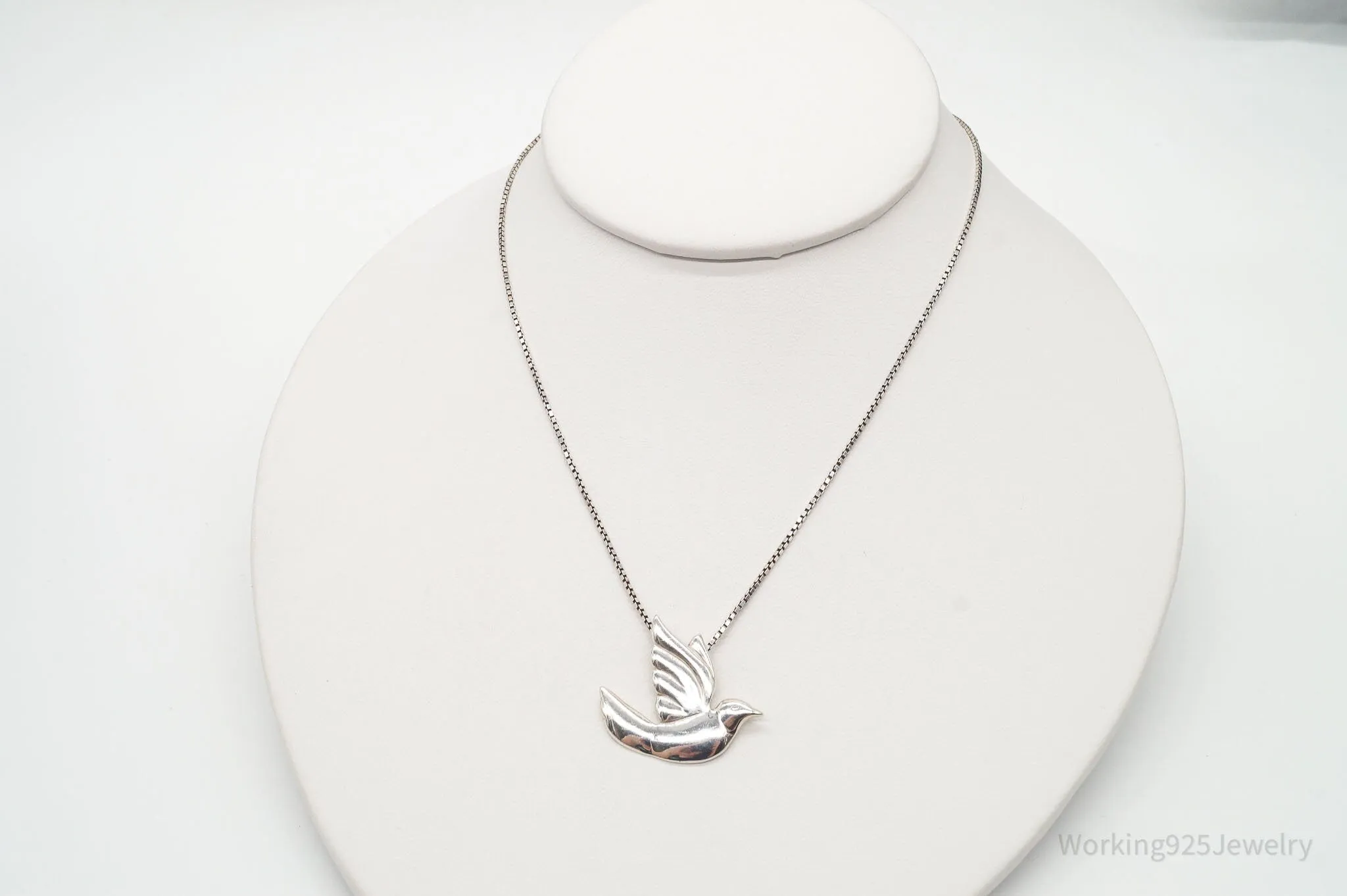 Designer Lavaggi Dove Psalm 55:6 Sterling Silver Necklace