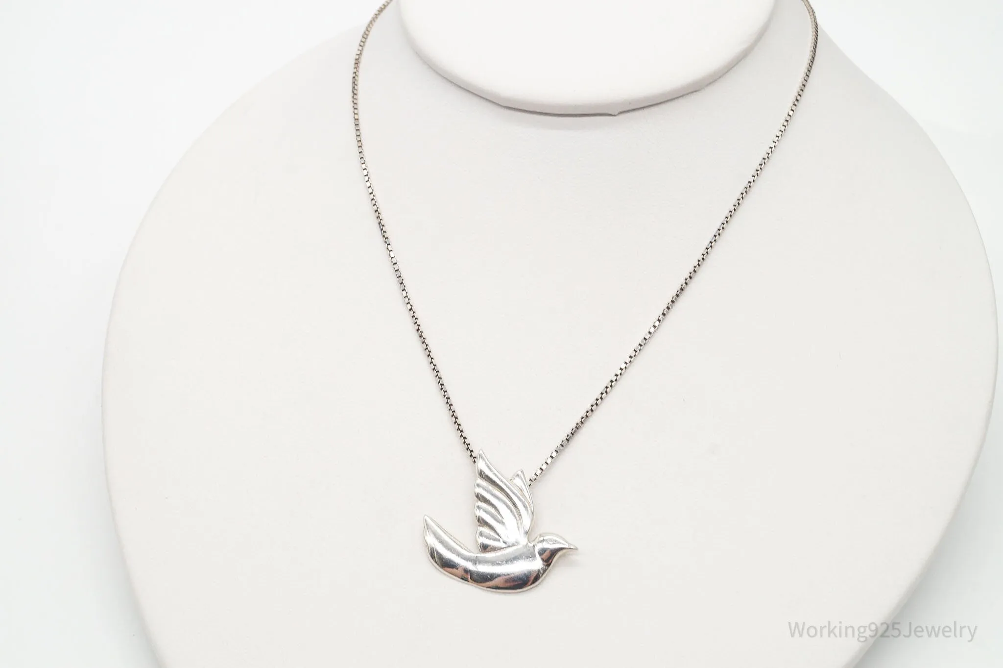 Designer Lavaggi Dove Psalm 55:6 Sterling Silver Necklace