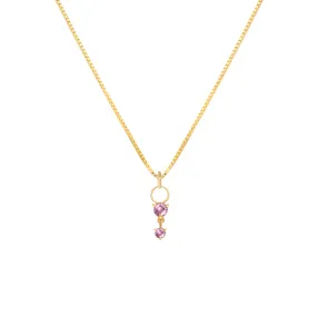 Deux Drop Necklace | Pink Sapphire