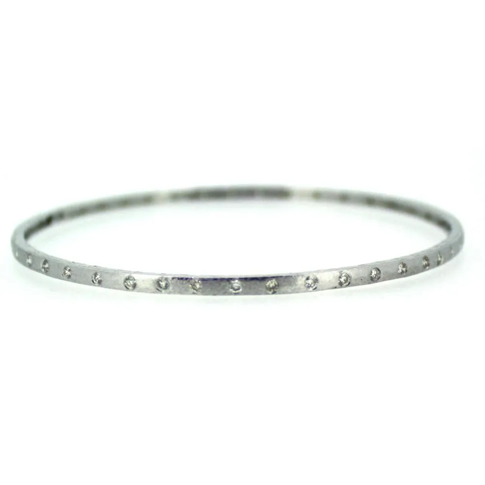 Diamond Brushed Texture Bangle Bracelet