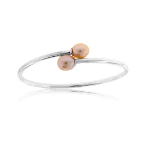 Double Fresh Water Pearl Bracelet in Sterling Silver