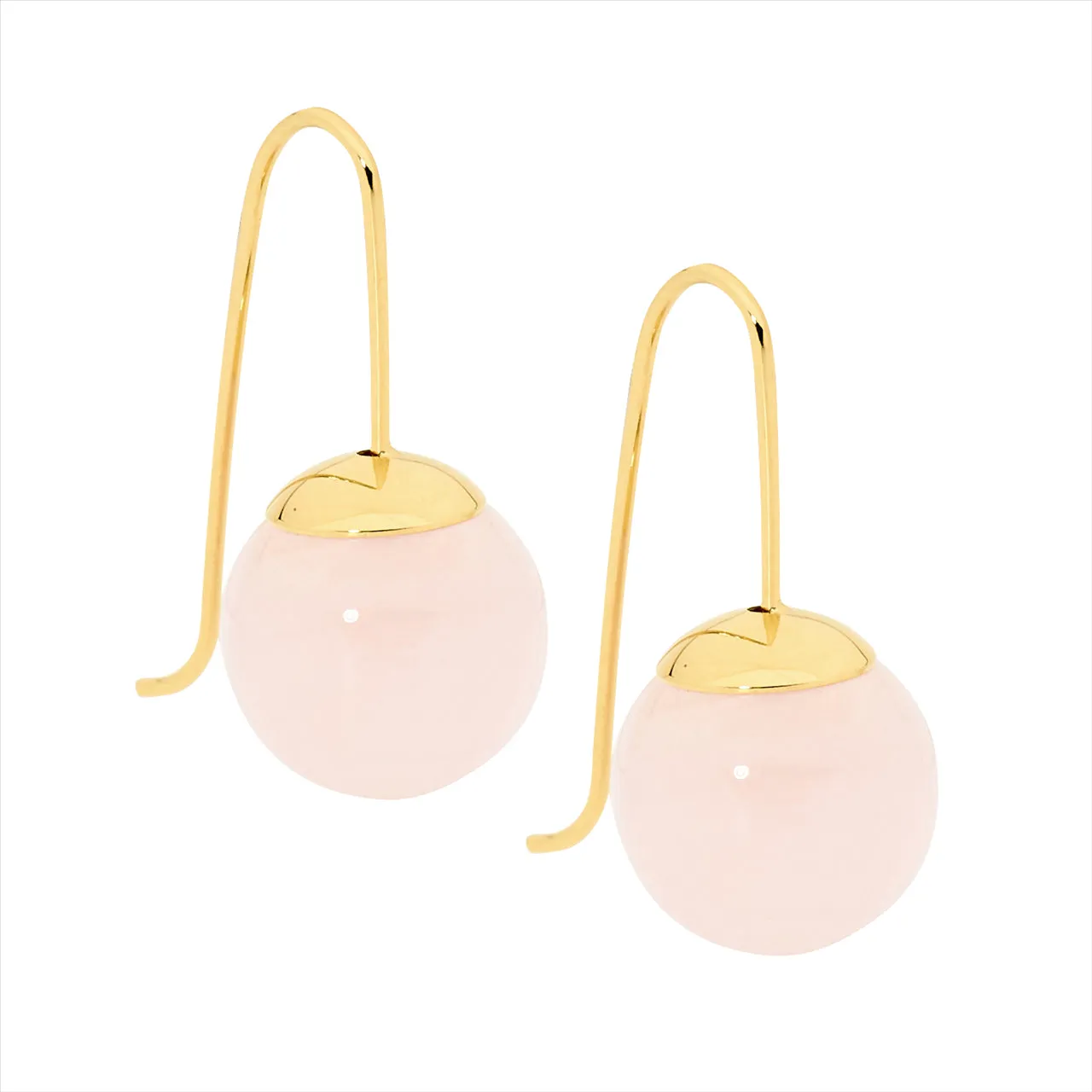 Drop Earrings w/ 12mm Rose Quartz Ball