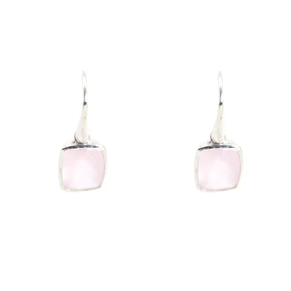 Earrings - Dangle Rose Quartz Sterling Silver