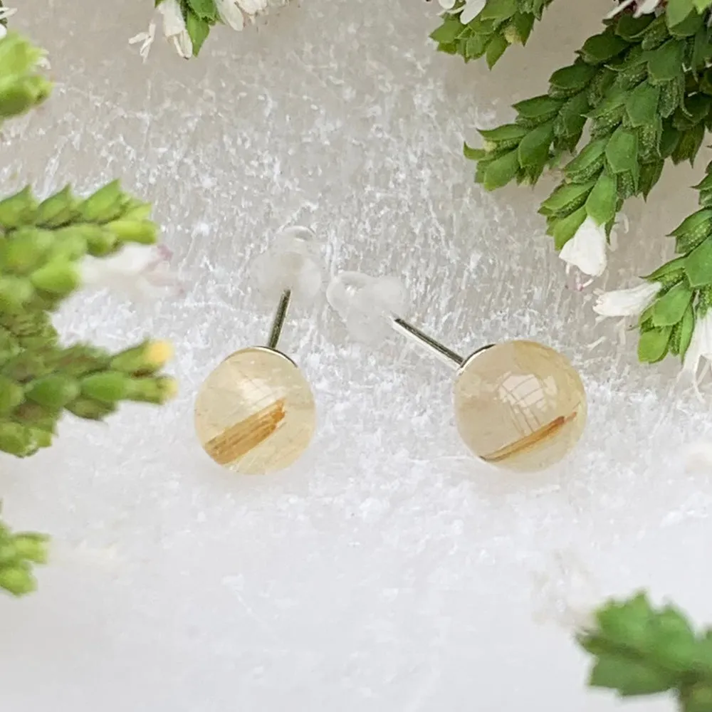 Earrings - Rutilated Quartz Studs