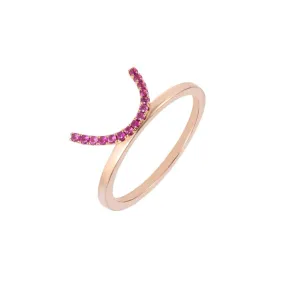 ELEMENTS Pink Crescent Ring