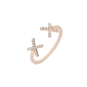 ELEMENTS Rose Cross Ring