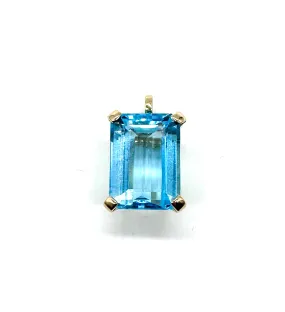 Emerald Cut Blue Topaz Pendant