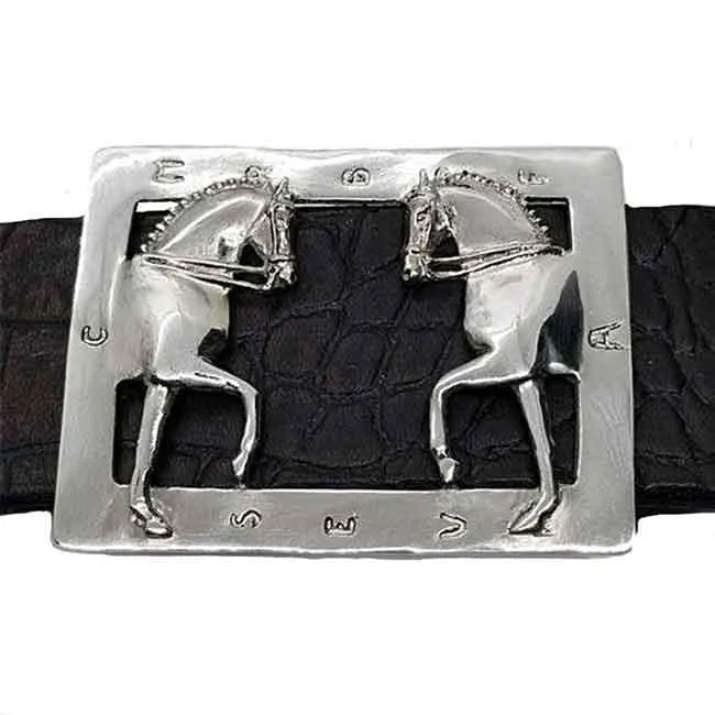 Enter At A Dressage Belt Buckle Bronze