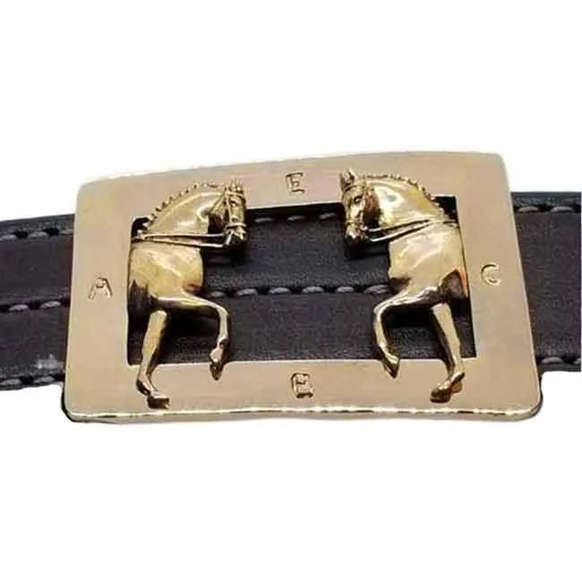 Enter At A Dressage Belt Buckle Bronze