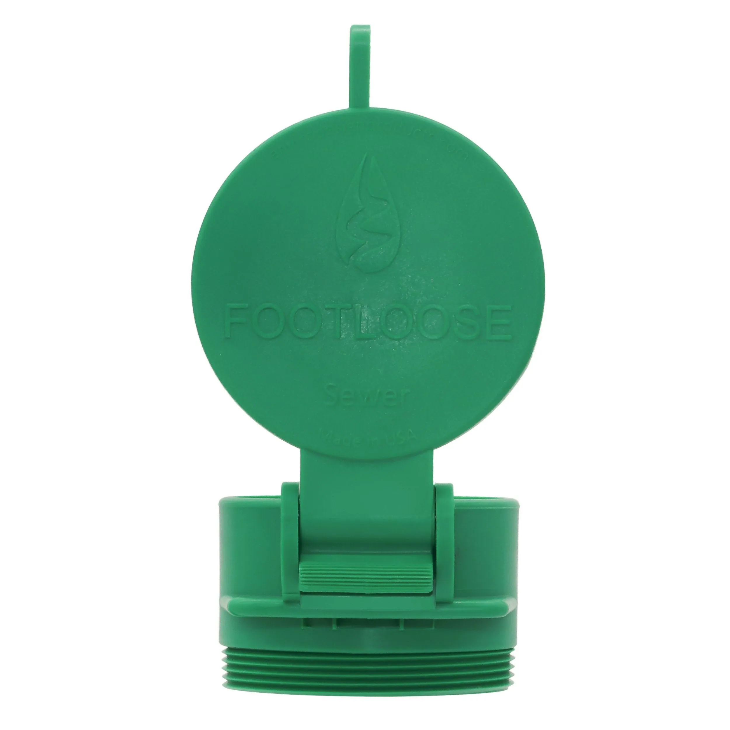 Enviro Design Products: FootLoose RV Site Sewer Cap, 4" Green Male