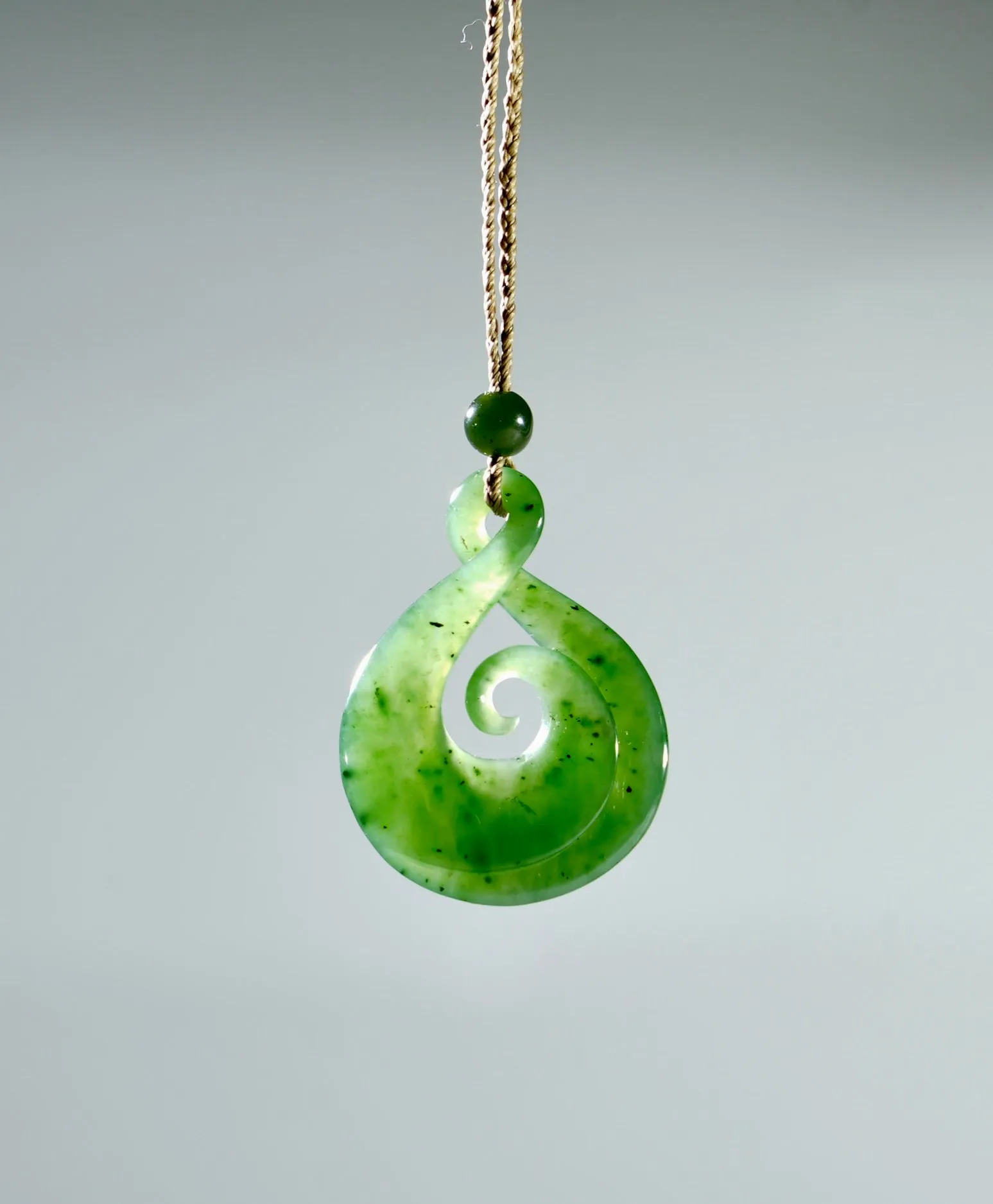 Eternal Lucky Jade Koru Pendant  #1111