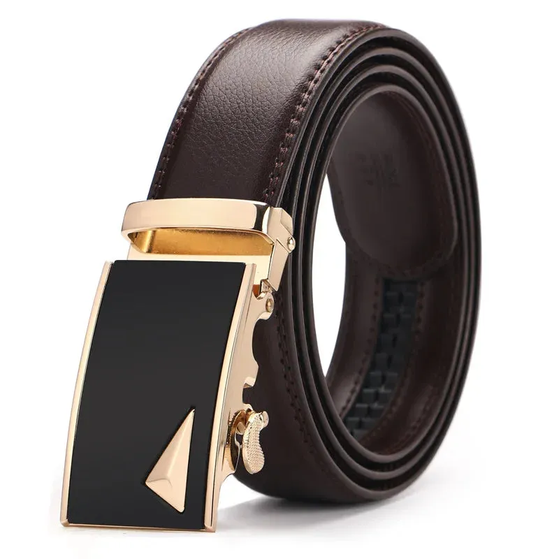 Fashion Men's Belts Pu Leather Alloy Automatic Buckle Belt Business Casual Designer Male Waist Band Luxury High Quality Belt