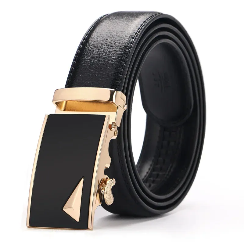 Fashion Men's Belts Pu Leather Alloy Automatic Buckle Belt Business Casual Designer Male Waist Band Luxury High Quality Belt