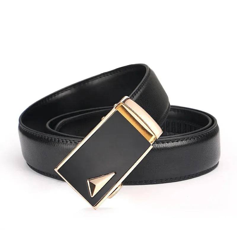 Fashion Men's Belts Pu Leather Alloy Automatic Buckle Belt Business Casual Designer Male Waist Band Luxury High Quality Belt