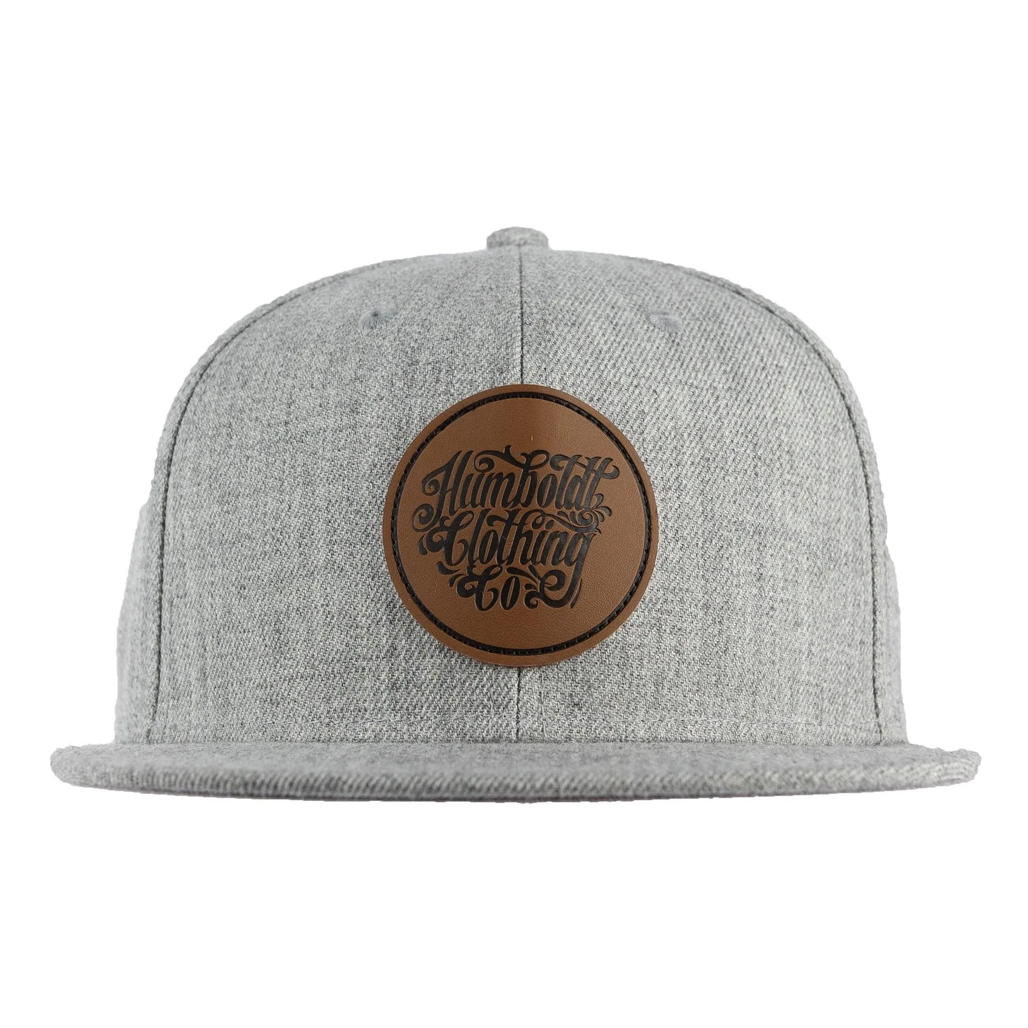 Flat Bill Stock Leather Patch Hat Athletic Heather