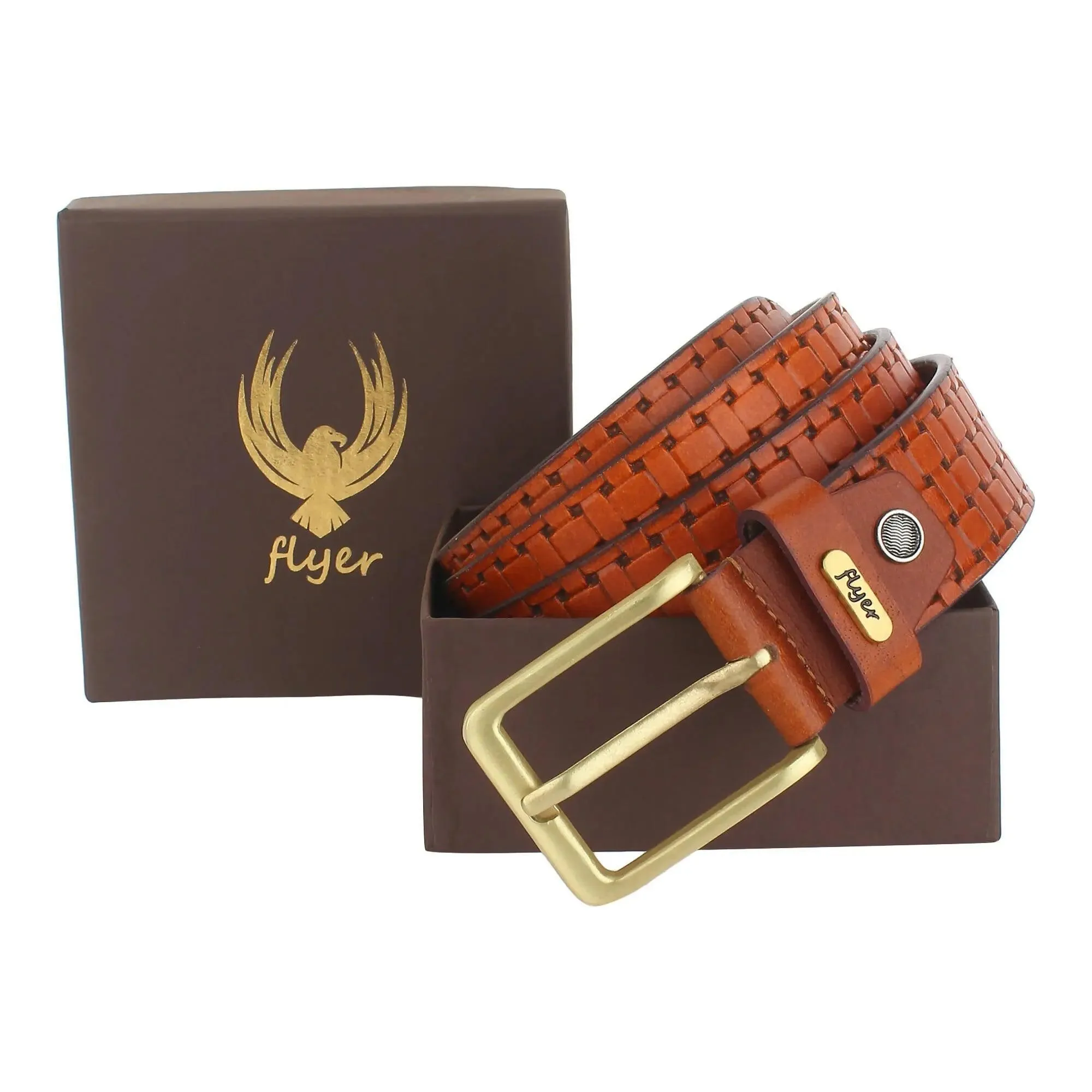 Flyer Leather Belt for Men Colour -Tan (SKU TAN2229)