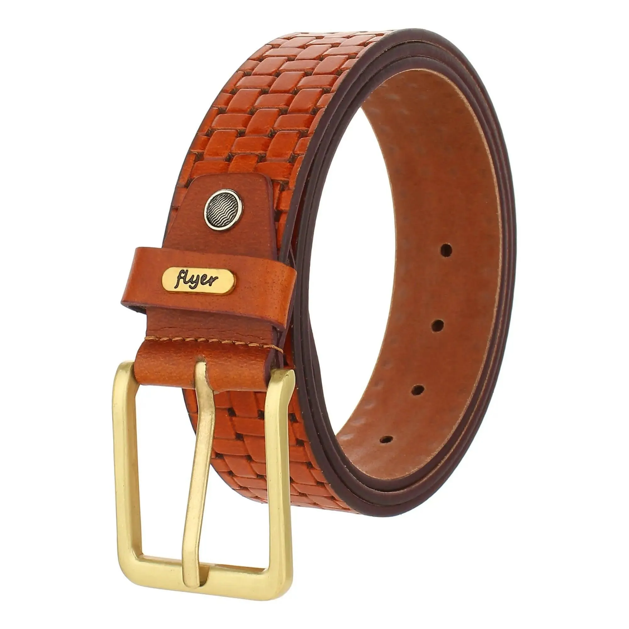 Flyer Leather Belt for Men Colour -Tan (SKU TAN2229)