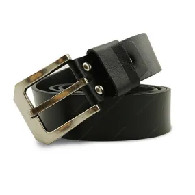 Full Grain Genuine Leather Belt - Milano PAM (Brass Buckle) - Black