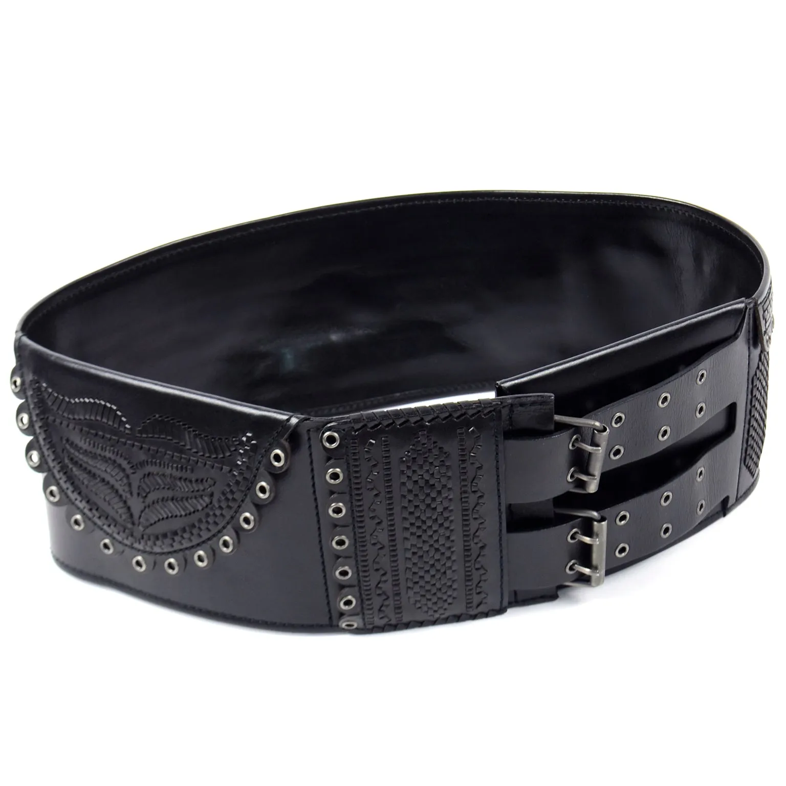 F/W 2001 Tom Ford for Yves Saint Laurent Black Leather Wide Belt