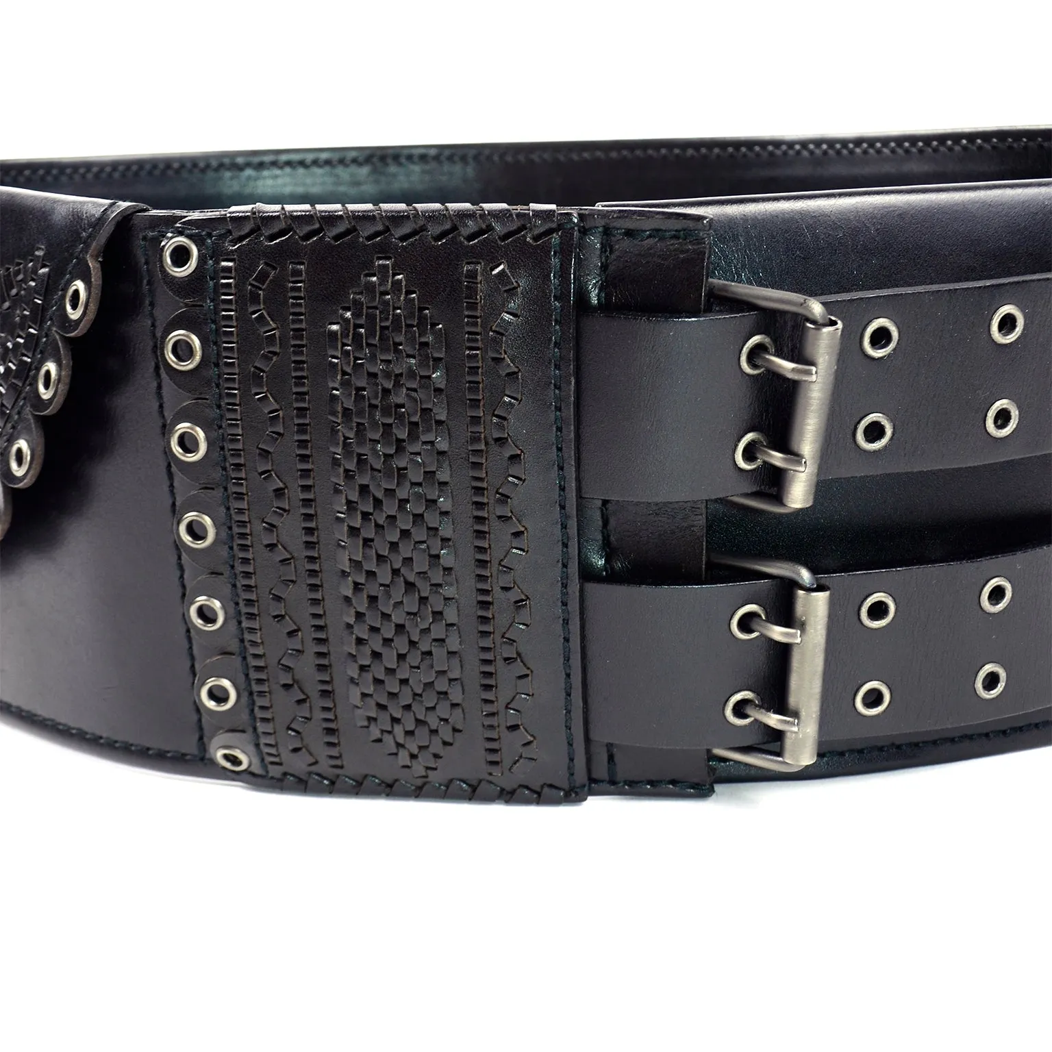 F/W 2001 Tom Ford for Yves Saint Laurent Black Leather Wide Belt