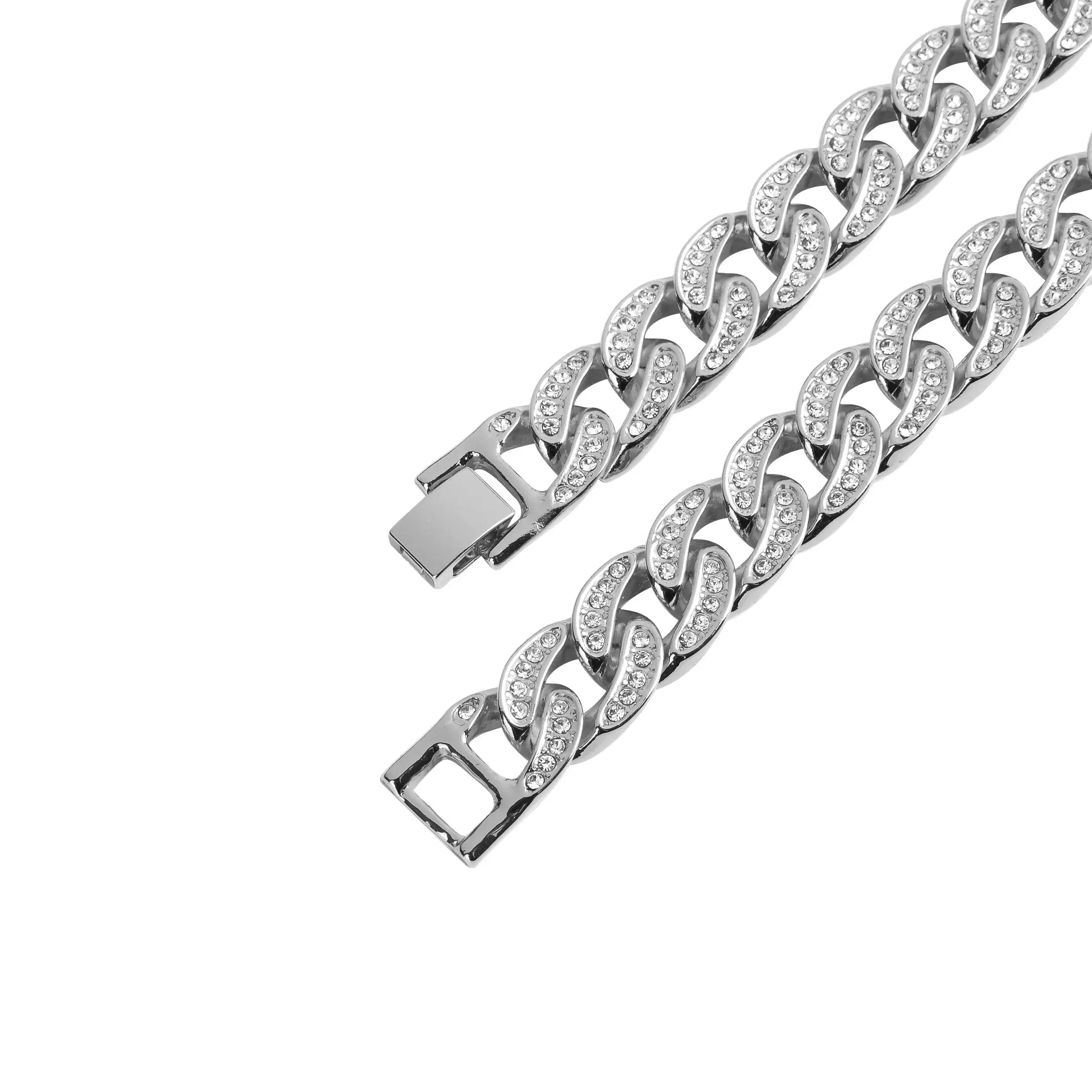 Glittering 13MM Rhinestone Cuban Link Chain