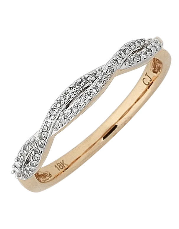 Gold Ring - 18ct Rose Gold Stacker Ring - 768332