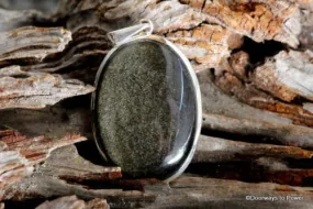 Golden Sheen Obsidian Pendant