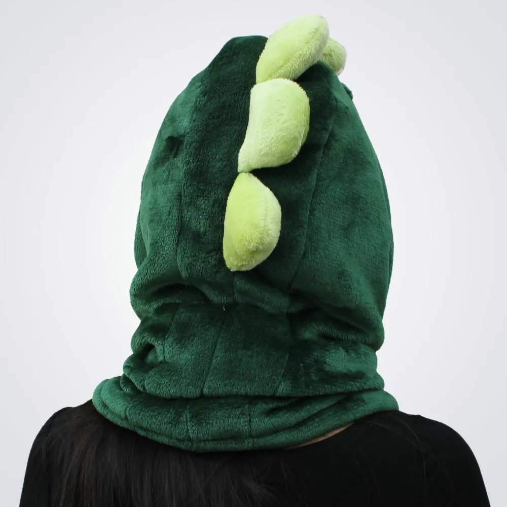 Green Dinosaur Kigurumi Neck warmer Hooded animal hat