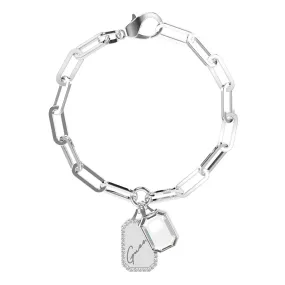 Guess Stainless Steel Bold Chain Tag and Crystal Bracelet