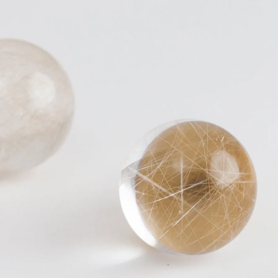 Gyoku rutilated quartz earrings