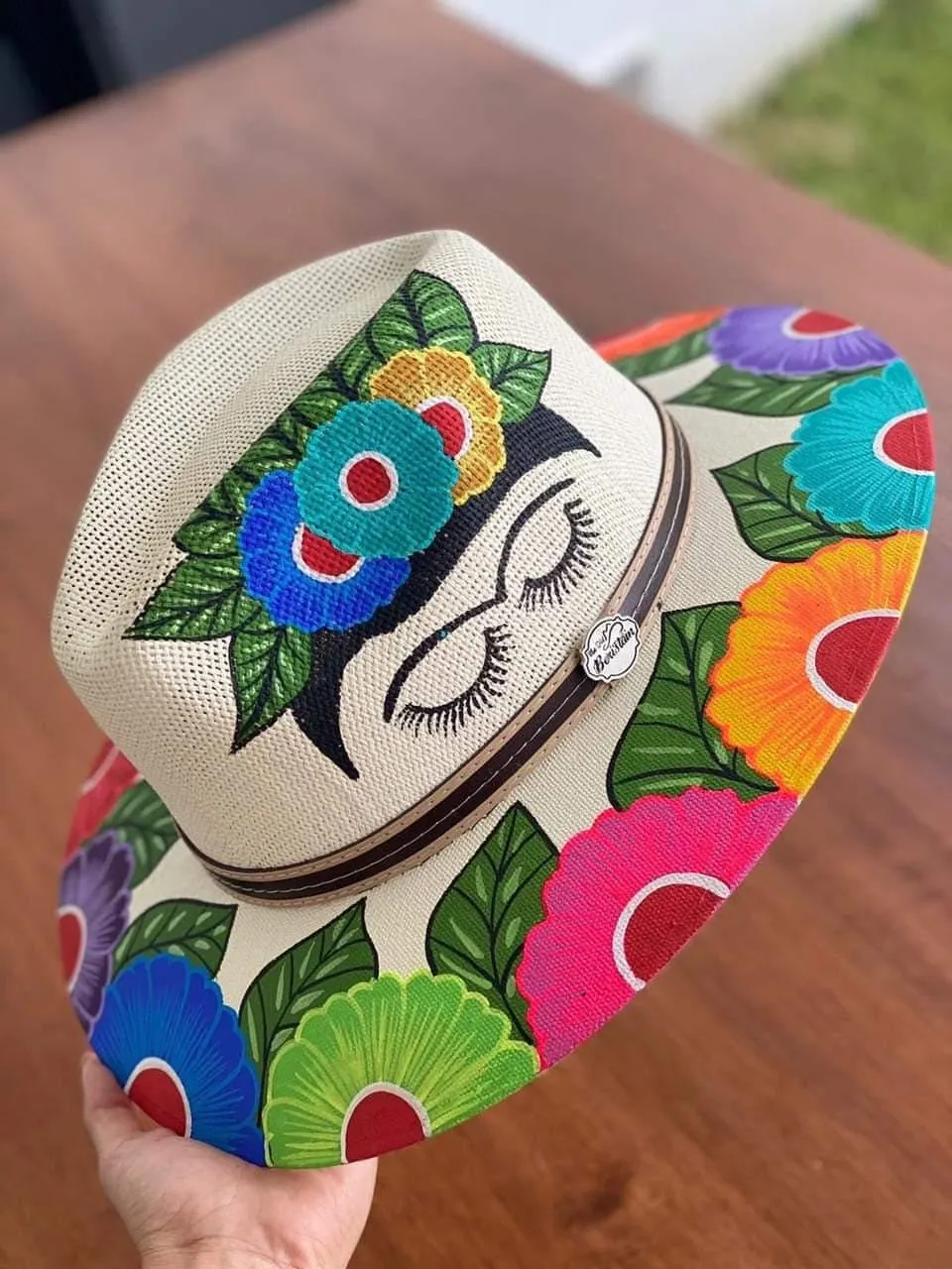 Hand painted Mexican hat Frida