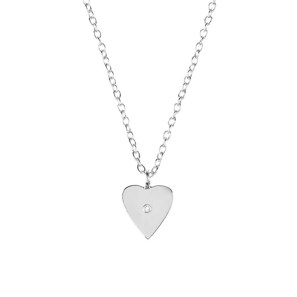 Heart and white topaz necklace