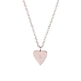 Heart and white topaz necklace