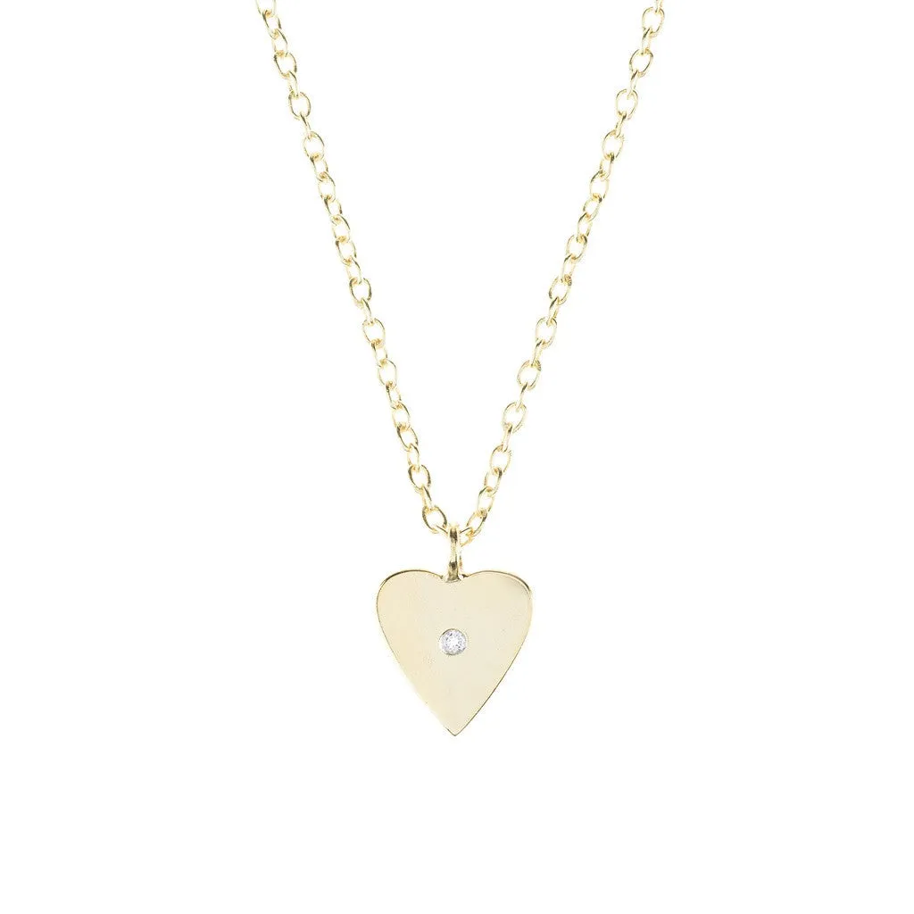 Heart and white topaz necklace