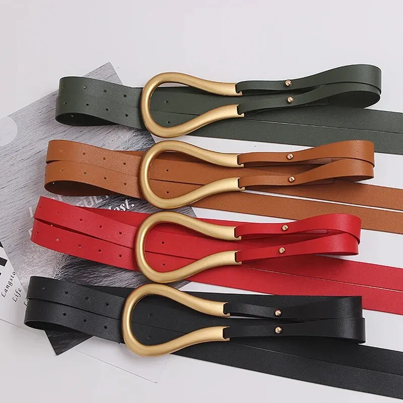 HEYFANCYSTYLE PU Leather Oversized U Belt