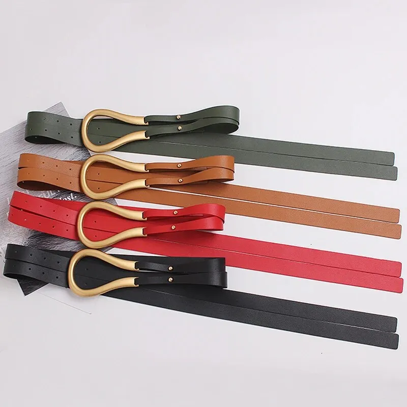 HEYFANCYSTYLE PU Leather Oversized U Belt