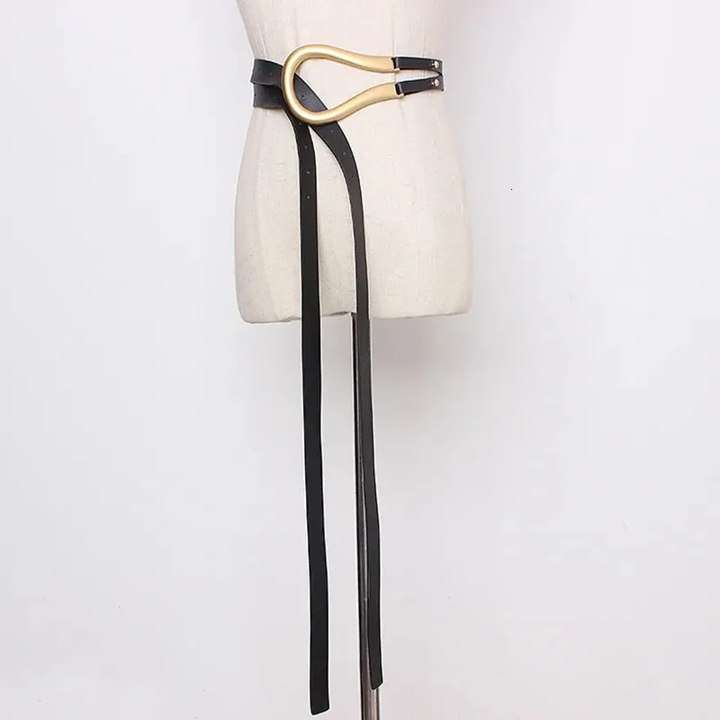 HEYFANCYSTYLE PU Leather Oversized U Belt