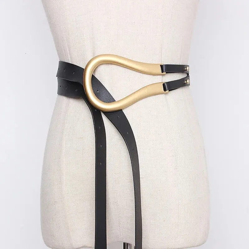 HEYFANCYSTYLE PU Leather Oversized U Belt