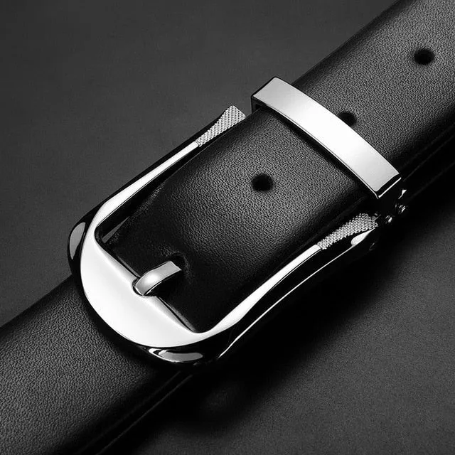 High Quality First Layer Genuine Leather Pin Buckle Belts