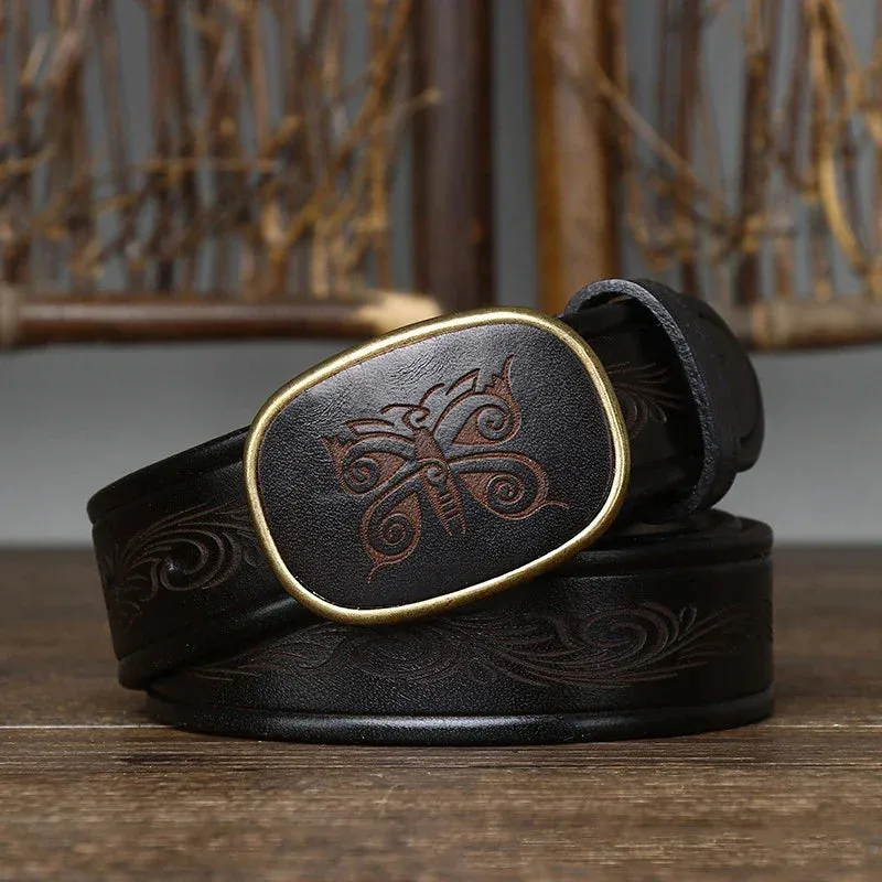 High-Quality Genuine Leather Belt for Men | Laser Engraved Luxury