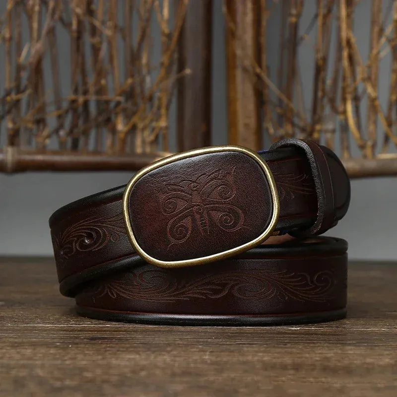 High-Quality Genuine Leather Belt for Men | Laser Engraved Luxury