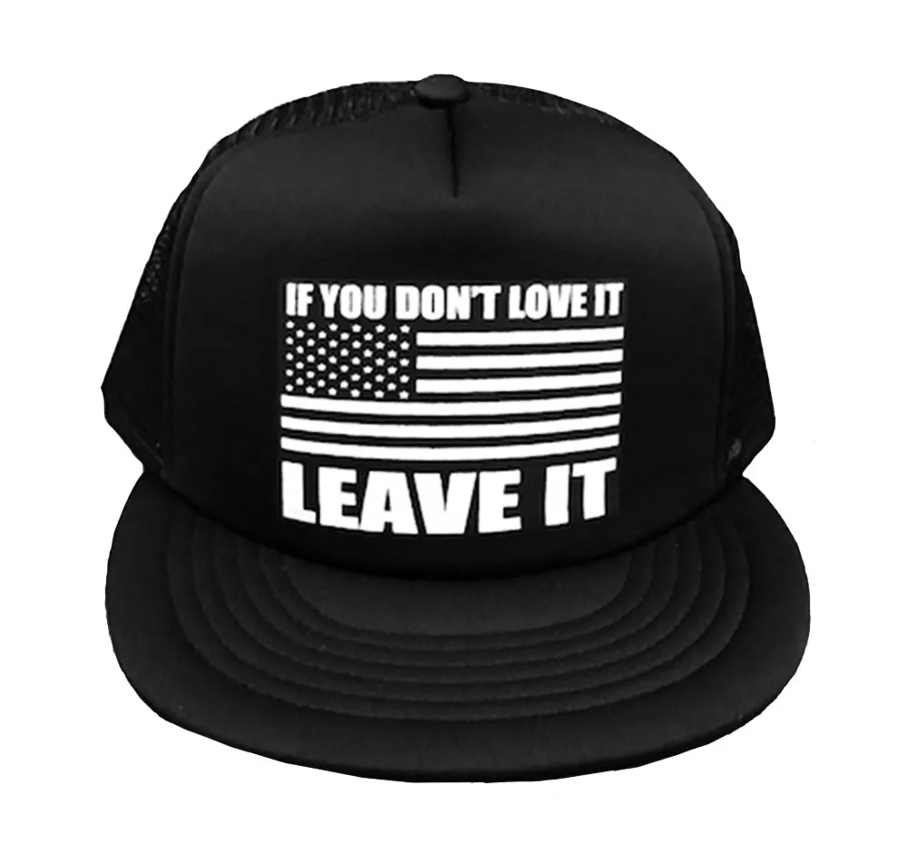 IF YOU DON'T LOVE IT LEAVE IT BLACK MESH TRUCKER HAT